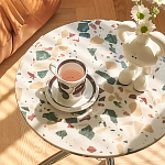 Дизайнерский журнальный стол с круглой столешницей на изогнутых стальных ножках Obafaby варинант исполнения - 3 | Loft Concept в Волгограде