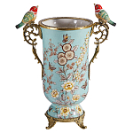 Ваза с двумя птичками из фарфора с бронзовыми элементами Garden of Eden варинант исполнения - 1 | Loft Concept в Волгограде