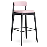 Барный стул из массива ясеня с обивкой из рогожки Elegant Ash Shape варинант исполнения - 1 | Loft Concept в Волгограде