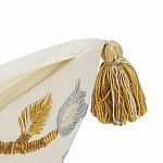 Чехол на подушку с кисточками и вышивкой птиц Ethnic mix Birds Square варинант исполнения - 3 | Loft Concept в Волгограде