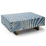 Кофейный стол Kenya Coffee Table Bone Inlay ZEBRA blue варинант исполнения - 4 | Loft Concept в Волгограде