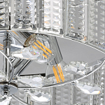 Люстра круглая на цепи цвета хром с прозрачными рельефными хрустальными пластинами Textured Glass Chandelier варинант исполнения - 4 | Loft Concept в Волгограде