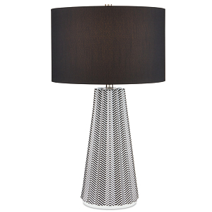 Настольная лампа с черно-белым узором Wavy Stripes