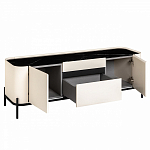 ТВ-тумба белая с чёрной столешницей с 2-мя дверками и ящиком San Marco варинант исполнения - 2 | Loft Concept в Волгограде