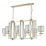 Люстра прямоугольной формы с 8-ю цилиндрическими плафонами из стекла Laurent варинант исполнения - 5 | Loft Concept в Волгограде