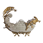 Чаша для фруктов из фарфора бронзовыми фигурками леопардов Eden Garden варинант исполнения - 3 | Loft Concept в Волгограде