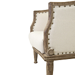 Кресло низкое с мягкой обивкой из льна на 4-х деревянных ножках Emile Armchair beige варинант исполнения - 4 | Loft Concept в Волгограде