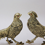 Статуэтка бронзовая пара Фазаны золотые Bronze Birds варинант исполнения - 3 | Loft Concept в Волгограде