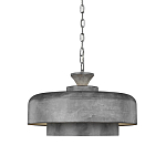 Подвесной светильник с массивным круглым стальным плафоном серого цвета в индустриальном стиле на цепи Feiss варинант исполнения - 1 | Loft Concept в Волгограде
