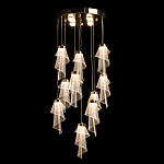 Люстра каскадная с 10-ю прозрачными плафонами Wave Line варинант исполнения - 3 | Loft Concept в Волгограде