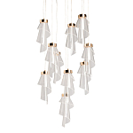 Люстра каскадная с 10-ю прозрачными плафонами Wave Line варинант исполнения - 1 | Loft Concept в Волгограде