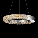 Люстра серебряная в форме кольца с мозаичным хрустальным оформлением Sparks of Crystal варинант исполнения - 2 | Loft Concept в Волгограде