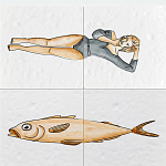 Плитка с узором Рыба Русалка варинант исполнения - 1 | Loft Concept в Волгограде