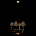 Люстра на металлическом основании бронзового цвета с 6-ю черными конусовидными абажурами Dignity варинант исполнения - 3 | Loft Concept в Волгограде