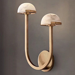 Бра с 2-мя мраморными плафонами на латунном корпусе Light Warm Light варинант исполнения - 4 | Loft Concept в Волгограде