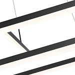 Подвесной светильник светодиодный с 2-мя черными прямоугольными плафонами из алюминия и акрила с пультом для регулировки света Smeragde Light Black варинант исполнения - 2 | Loft Concept в Волгограде