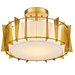 Потолочный светильник круглый с каркасом в форме треугольников и тканевым абажуром Brutal Light варинант исполнения - 3 | Loft Concept в Волгограде