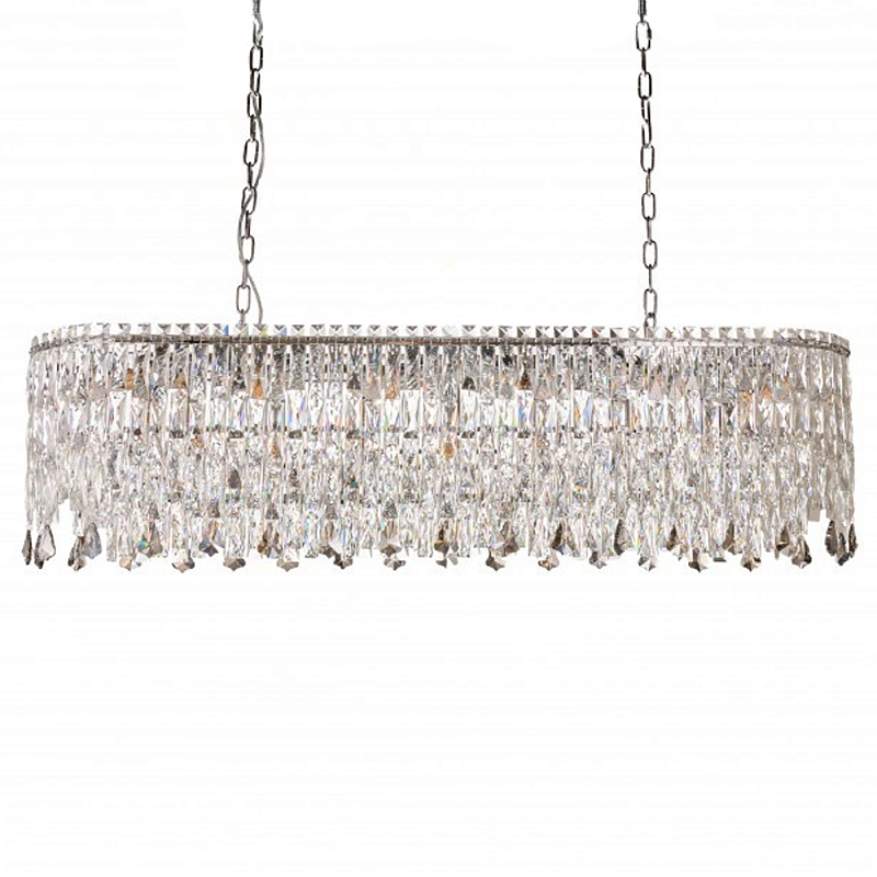 Люстра овальная с хрустальными подвесками Roul Crystal Light Хром Прозрачный Золотой в Волгограде | Loft Concept 