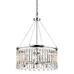 Люстра круглая цвета хром с вертикальными стеклянными трубками и круглыми подвесками Kichler варинант исполнения - 1 | Loft Concept в Волгограде