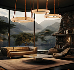 Люстра в форме обруча из натурального камня Minerals of Light варинант исполнения - 5 | Loft Concept в Волгограде