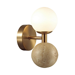 Бра с шарообразным матовым плафоном и шаром из камня на металлическом основании Orb Essence варинант исполнения - 1 | Loft Concept в Волгограде