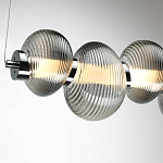 Подвесной светильник линейный с 7-ю рифлеными стеклянными шарами Marcelh Light варинант исполнения - 9 | Loft Concept в Волгограде