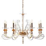 Люстра с 8-ю лампочками и изогнутыми прозрачными элементами из стекла Twisted Glass Candles Chandelier варинант исполнения - 1 | Loft Concept в Волгограде