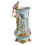 Ваза с птичкой из фарфора с бронзовыми элементами Garden of Eden варинант исполнения - 1 | Loft Concept в Волгограде