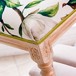 Банкетка из натурального бука золотистая с изображением птиц и цветов Blooming Bird варинант исполнения - 3 | Loft Concept в Волгограде