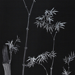Обои ручная роспись Bamboo Argent on Pitch dyed silk варинант исполнения - 2 | Loft Concept в Волгограде