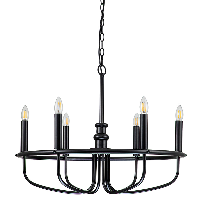 Люстра круглая с 6-ю лампами Kichler Латунь Черный Никель в Волгограде | Loft Concept 