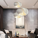 Подвесной светильник с белыми изящными декоративными лепестками Volumetric Petal Lamp варинант исполнения - 7 | Loft Concept в Волгограде