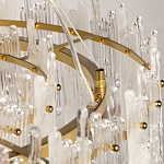 Люстра круглая с прозрачными стержнями разной длины Textured Glass Chandelier варинант исполнения - 10 | Loft Concept в Волгограде