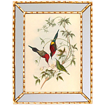 Постер с изображением птиц и цветов в зеркальной раме Blooming Birds Poster варинант исполнения - 2 | Loft Concept в Волгограде