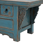 Деревянная ТВ-тумба в китайском стиле с 4-мя ящиками и резным декором голубая Luo Chinese TV Stand Blue варинант исполнения - 3 | Loft Concept в Волгограде