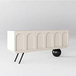 Дизайнерский комод с фактурным фасадом и чёрной ножкой в форме шара Samanta варинант исполнения - 1 | Loft Concept в Волгограде