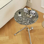 Дизайнерский журнальный стол с круглой столешницей на изогнутых стальных ножках Obafaby варинант исполнения - 2 | Loft Concept в Волгограде