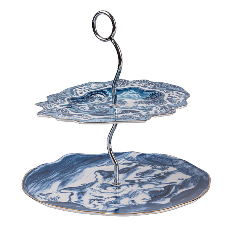 Сервировочная подставка Seletti Cake Stand Белый Синий Сервировочная подставка Seletti Cake Stand Белый Синий в Волгограде | Loft Concept