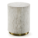 Круглый приставной столик с инкрустацией RADIAL BONE INLAY SIDE TABLE варинант исполнения - 3 | Loft Concept в Волгограде