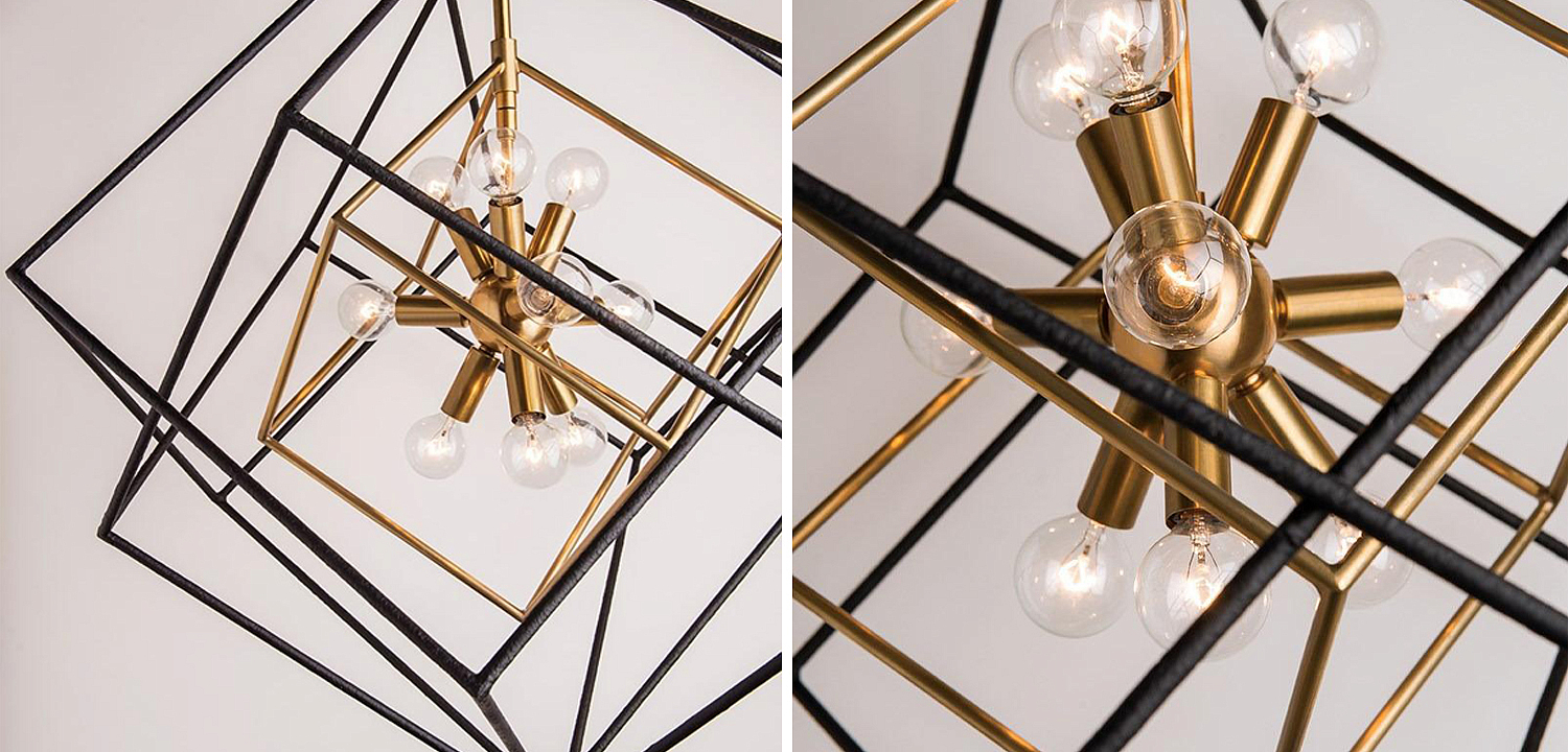 Люстра CUBIST Pendant Black and Gold 9 lamp Люстра CUBIST Pendant Black and Gold 9 lamp - Loft-Concept в Волгограде