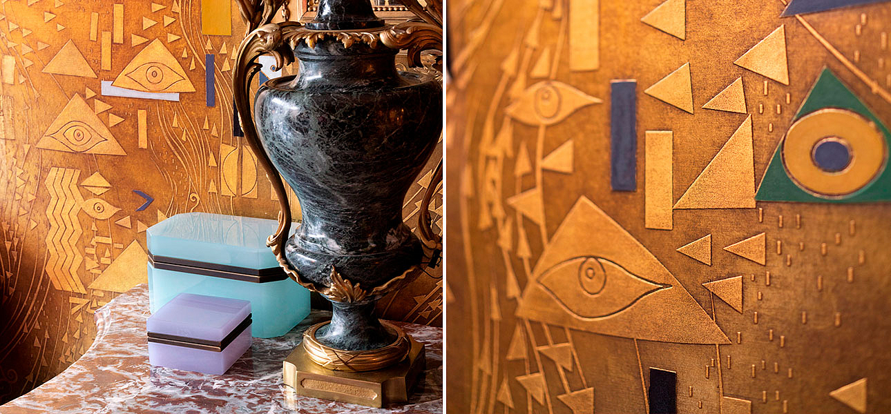 Обои ручная роспись Klimt Polished Gold bas relief gilded paper Обои ручная роспись Klimt Polished Gold bas relief gilded paper - Loft-Concept в Волгограде