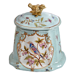 Шкатулка голубого цвета с рисунком и состаренным эффектом Eden Garden варинант исполнения - 2 | Loft Concept в Волгограде