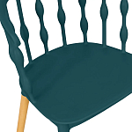 Пластиковый стул на ножках из массива бука Ferret Spiral Green варинант исполнения - 4 | Loft Concept в Волгограде