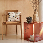 Оранжевый приставной стол из металла Lattice варинант исполнения - 8 | Loft Concept в Волгограде