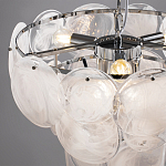 Люстра из белых стеклянных дисков на серебрянном каркасе White Glowing Reflectors варинант исполнения - 5 | Loft Concept в Волгограде