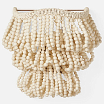 Настенный светильник с подвесками из деревянных бусин молочного цвета Wooden Beads Wall Lamp варинант исполнения - 4 | Loft Concept в Волгограде