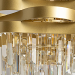 Люстра цвета матового золота с металлическими лентами и длинными прозрачными подвесками Gilded Waves варинант исполнения - 4 | Loft Concept в Волгограде