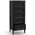 Комод узкий с 5-ю ящиками черный Silva Black Chest of Drawers варинант исполнения - 3 | Loft Concept в Волгограде