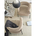 Кресло полукруглое мягкое с буклированной обивкой Armchair with Boucle Upholstery варинант исполнения - 8 | Loft Concept в Волгограде