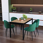 Стол обеденный раздвижной с прямоугольной столешницей на четырех черных ножках Blair варинант исполнения - 9 | Loft Concept в Волгограде